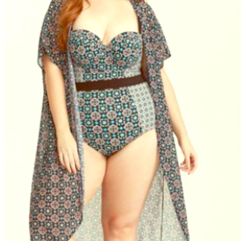 Tile One Piece Push Up Swimsuit